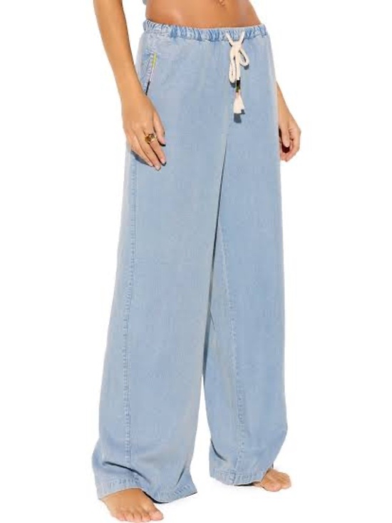 Spiritual Gangster Pants - NWT Spiritual Gangets Toluca Chambray Wide Leg Pant - XL